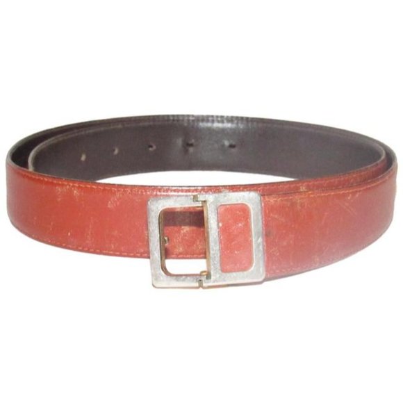 Dior Orange Gold CD Buckle Black Brown Reversible - Picture 1 of 6